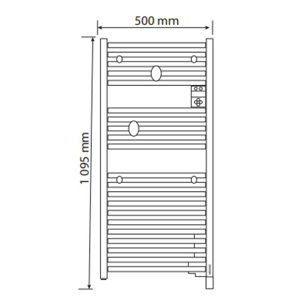 ATLANTIC - Sèche-serviettes Atlantic Doris - 500W - WI-FI - Noir - large
