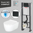 THALASSOR - Pack WC Bâti universel Wirquin Pro + Cuvette SANEO sans bride + Plaque noir mat - vignette
