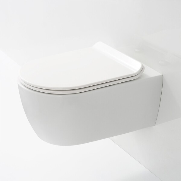 THALASSOR - Pack WC Bâti universel Wirquin Pro + Cuvette SANEO sans bride + Plaque noir mat - large