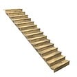 DECKLINEA - Escalier Bois Exterieur - 15 Marches Pleines - Largeur : 1m20 - Hauteur : 2m55 - Avec Contremarches - Pin du Nord - Traité Autoclave - vignette