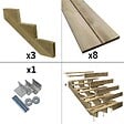 DECKLINEA - Escalier Bois Exterieur - 5 Marches Pleines - Largeur : 1m20 - Hauteur : 85cm - Avec Contremarches - Pin du Nord - Traité Autoclave - vignette