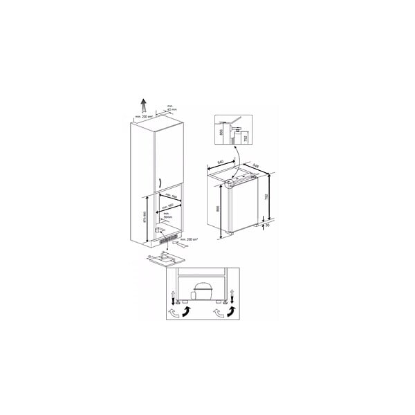 BEKO - Réfrigérateur 1 Porte Intégrable à Glissières 110l - B1854N - large