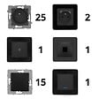 ZENITECH - Set de 2 prises 16A + 2 interrupteurs va et vient + prise RJ45 + prise TV - idéal T3 - Zenitech - vignette