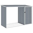 VIDAXL - vidaXL Abri à bois de jardin Gris 245x98x159 cm Acier galvanisé - vignette