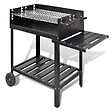 VIDAXL - vidaXL Support de barbecue au charbon de bois 2 roues - vignette