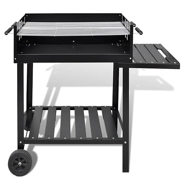 VIDAXL - vidaXL Support de barbecue au charbon de bois 2 roues - large