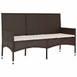 VIDAXL - vidaXL Banc de jardin à 3 places avec coussins Marron Résine tressée - vignette