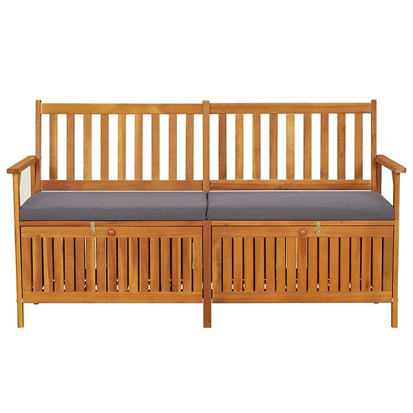 VIDAXL - vidaXL Banc de rangement avec coussin 148 cm Bois d'acacia solide - large