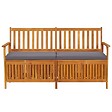 VIDAXL - vidaXL Banc de rangement avec coussin 148 cm Bois d'acacia solide - vignette