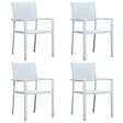 VIDAXL - vidaXL Chaises de jardin lot de 4 Blanc Plastique Aspect de rotin - vignette