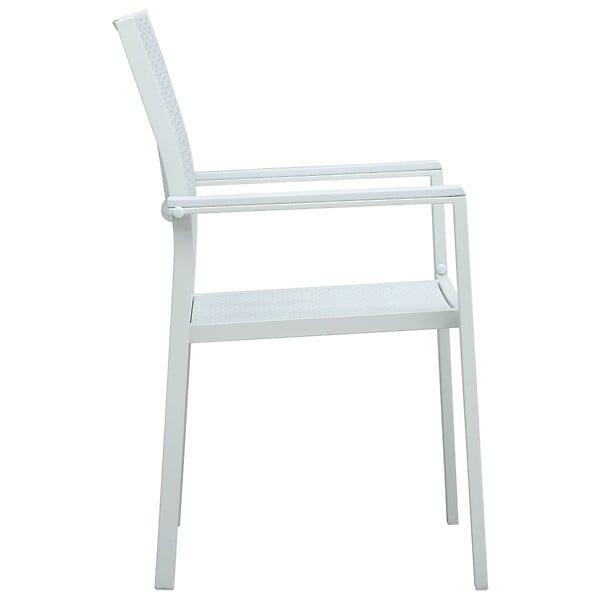 VIDAXL - vidaXL Chaises de jardin lot de 4 Blanc Plastique Aspect de rotin - large