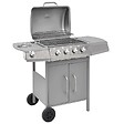 VIDAXL - vidaXL Barbecue à gaz 4 + 1 zone de cuisson Argenté - vignette
