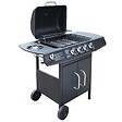 VIDAXL - vidaXL Barbecue à gaz  4 + 1 zone de cuisson Noir - vignette