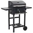 VIDAXL - vidaXL Gril de barbecue au charbon de bois et étagère inférieure Noir - vignette
