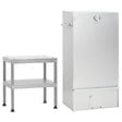 VIDAXL - vidaXL Fumoir à  four à  barbecue avec table acier galvanisé - vignette