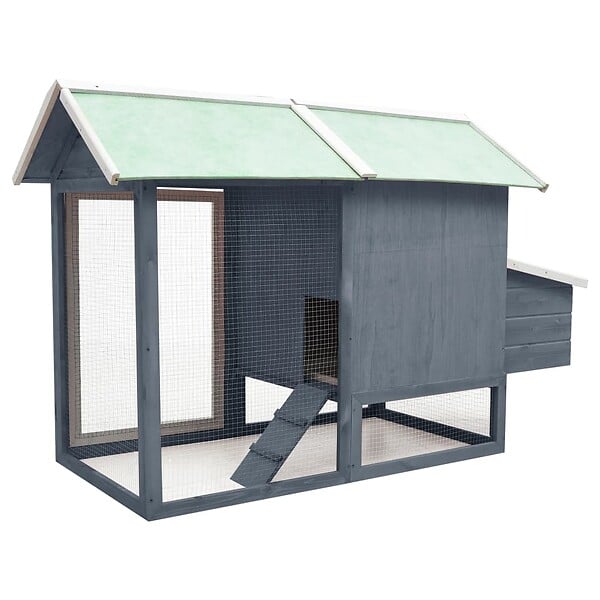 VIDAXL - vidaXL Poulailler Gris 170x81x110 cm Bois de pin massif et sapin - large