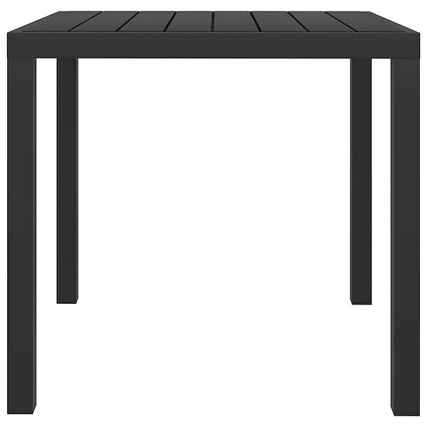 VIDAXL - vidaXL Table de jardin Noir 80 x 80 x 74 cm Aluminium et WPC - large