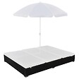 VIDAXL - vidaXL Chaise longue d'extérieur avec parasol Résine tressée Noir - vignette