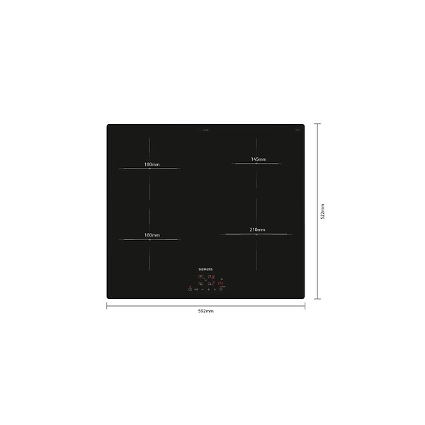 SIEMENS - Table De Cuisson Induction 60cm 4 Feux 4600w Noir - EU611BEB5H - large