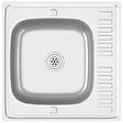 VIDAXL - vidaXL Jeu d'évier de cuisine et égouttoir argenté 600x600x155 mm inox - vignette