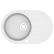 VIDAXL - vidaXL Évier de cuisine Granit Seul lavabo Ovale Blanc - vignette
