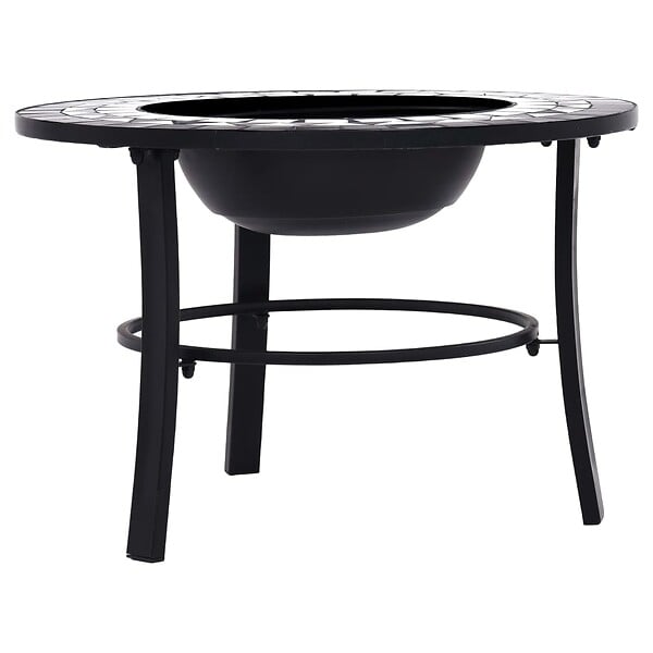 VIDAXL - vidaXL Foyer mosaïque Noir et blanc 68 cm Céramique - large