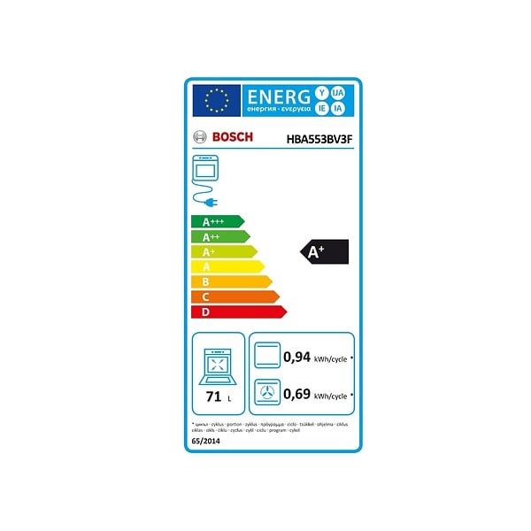 BOSCH - four intégrable multifonction 71l 60cm à ecoclean blanc - HBA553BV3F - large