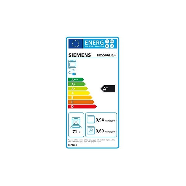 SIEMENS - Four Intégrable Multifonction 71l 60cm Ecoclean+hydrolyse - HB554AER3F - large