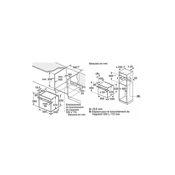 SIEMENS - Four Intégrable Multifonction 71l 60cm Ecoclean+hydrolyse - HB554AER3F - large