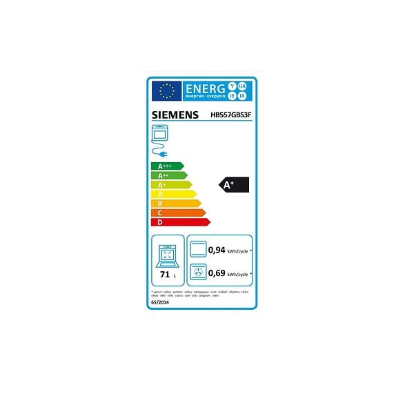 SIEMENS - Four Intégrable Multifonction 71l 60cm Inox - HB557GBS3F - large