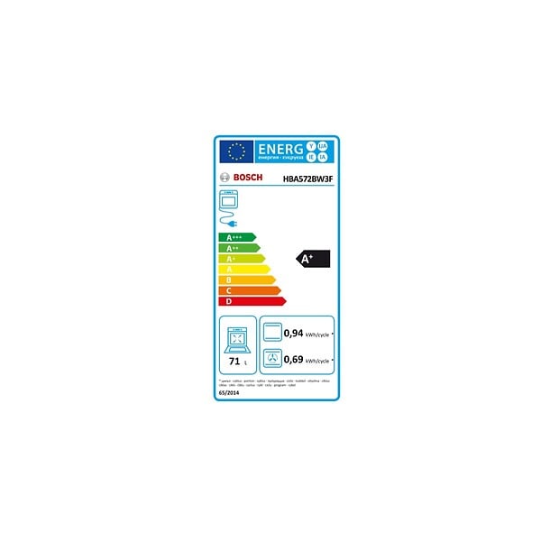 BOSCH - Four Intégrable Multifonction 71l 60cm Pyrolyse Blanc - HBA572BW3F - large