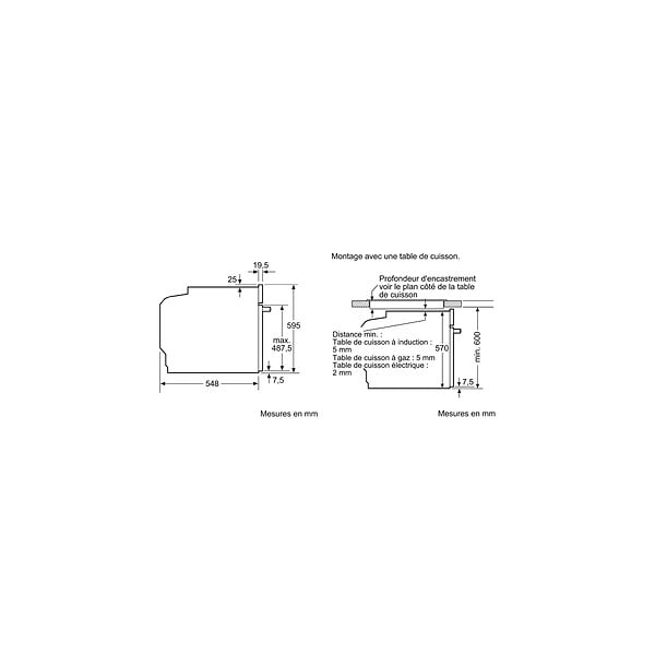 BOSCH - Four Intégrable Multifonction 71l 60cm Pyrolyse Blanc - HBA572BW3F - large