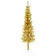 VIDAXL - vidaXL Demi sapin de Noël artificiel mince avec support Doré 120 cm - vignette