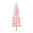 VIDAXL - vidaXL Demi sapin de Noël artificiel mince avec support Rose 120 cm - vignette