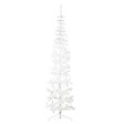 VIDAXL - vidaXL Demi sapin de Noël artificiel mince avec support Blanc 240 cm - vignette