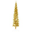 VIDAXL - vidaXL Demi sapin de Noël artificiel mince avec support Doré 210 cm - vignette