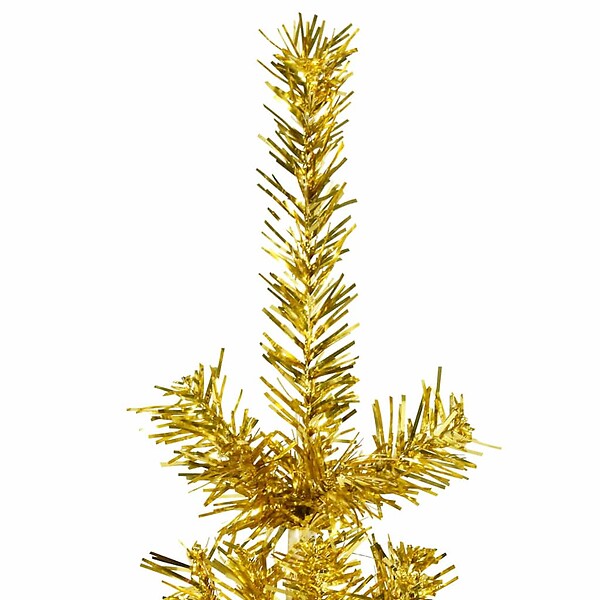 VIDAXL - vidaXL Demi sapin de Noël artificiel mince avec support Doré 210 cm - large