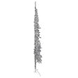 VIDAXL - vidaXL Demi sapin de Noël artificiel mince avec support Argenté 210 cm - vignette