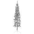 VIDAXL - vidaXL Demi sapin de Noël artificiel mince avec support Argenté 180 cm - vignette