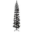 VIDAXL - vidaXL Demi sapin de Noël artificiel mince avec support Noir 240 cm - vignette