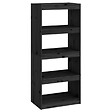 VIDAXL - vidaXL Bibliothèque/Séparateur de pièce Noir 60x30x135,5 cm Pin massif - vignette