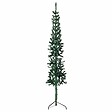 VIDAXL - vidaXL Demi sapin de Noël artificiel mince avec support Vert 150 cm - vignette