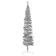 VIDAXL - vidaXL Demi sapin de Noël artificiel mince avec support Argenté 240 cm - vignette