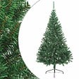VIDAXL - vidaXL Sapin de Noël artificiel moitié avec support vert 210 cm PVC - vignette