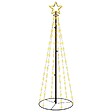 VIDAXL - vidaXL Arbre de Noël cône Blanc chaud 108 LED 70x180 cm - vignette