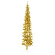 VIDAXL - vidaXL Demi sapin de Noël artificiel mince avec support Doré 240 cm - vignette
