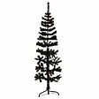 VIDAXL - vidaXL Demi sapin de Noël artificiel mince avec support Noir 150 cm - vignette
