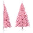 VIDAXL - vidaXL Demi sapin de Noël artificiel avec support Rose 180 cm PVC - vignette
