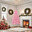VIDAXL - vidaXL Demi sapin de Noël artificiel avec support Rose 180 cm PVC - vignette