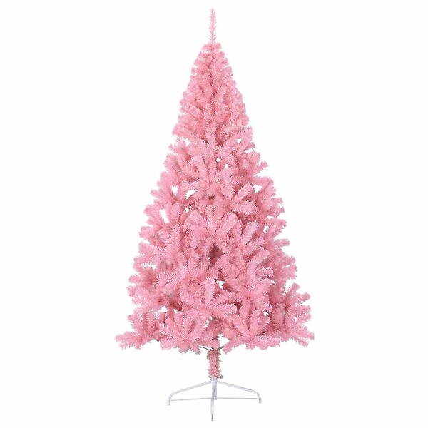 VIDAXL - vidaXL Demi sapin de Noël artificiel avec support Rose 180 cm PVC - large